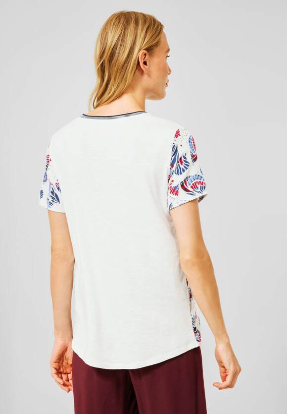 Materialmix CECIL Damen im Online-Shop White - Vanilla T-Shirt | CECIL