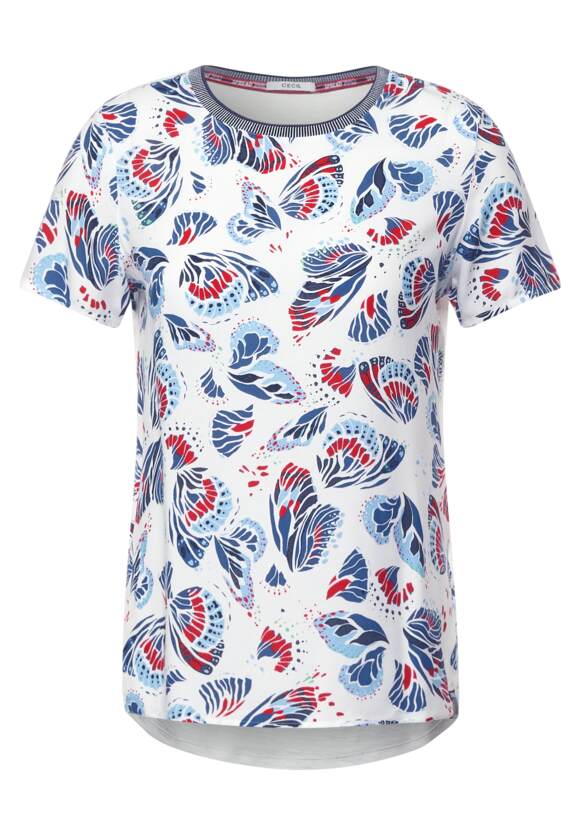 CECIL T-Shirt im Materialmix Damen Online-Shop Vanilla CECIL - | White