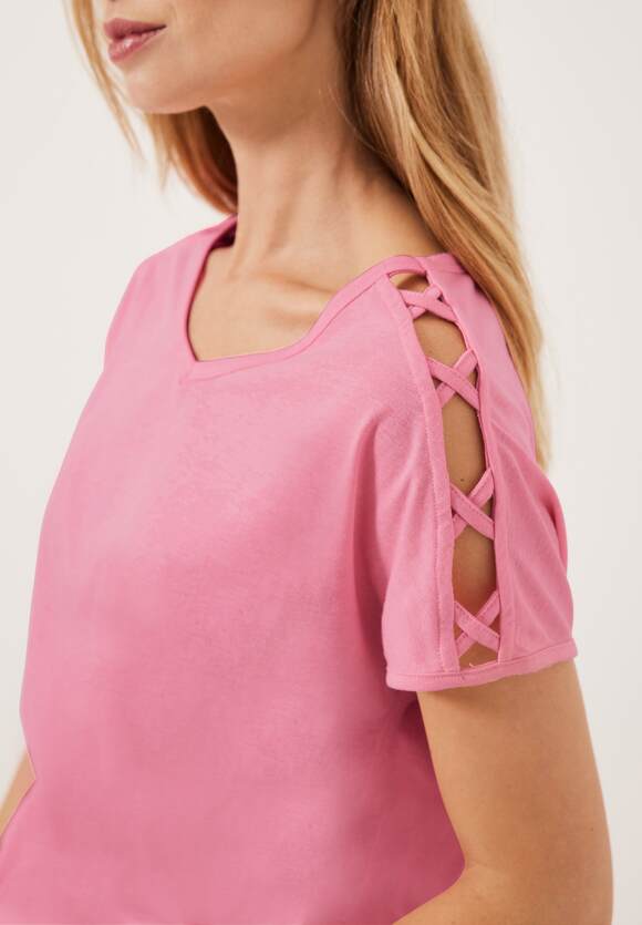 - Schulterdetail CECIL Online-Shop Soft T-Shirt Damen mit | Pink CECIL