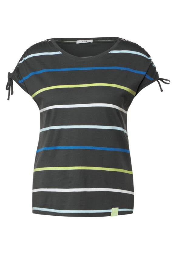 CECIL | Damen Rundhals - CECIL Online-Shop Easy Streifenshirt Khaki mit