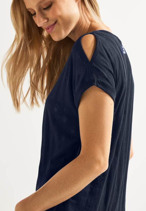 CECIL Shirt mit Deep Burn Blue Print Damen Online-Shop - CECIL out 
