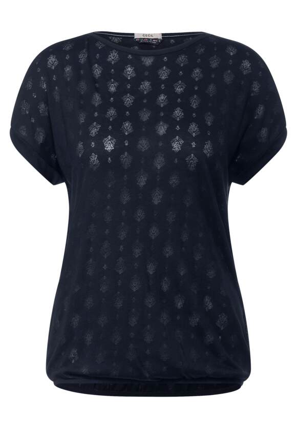 CECIL Shirt mit - Blue Deep CECIL Print Burn out Online-Shop | Damen