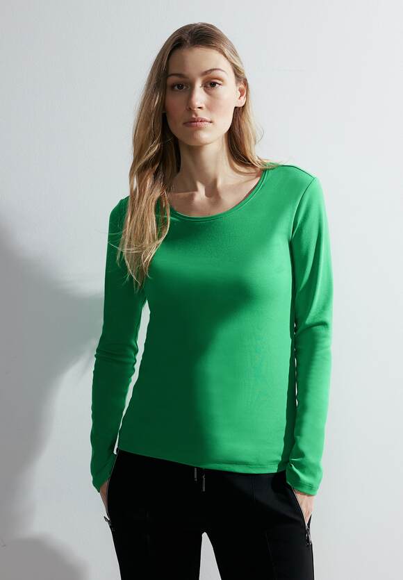 CECIL Basic Langarmshirt Damen - Style Pia - Celery Green | CECIL  Online-Shop