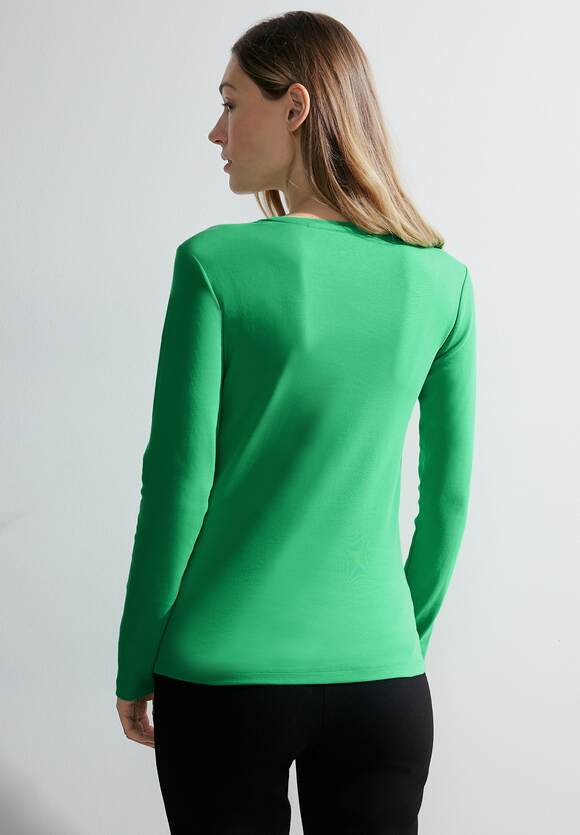 CECIL Basic Langarmshirt Damen - - Celery Style CECIL Online-Shop | Green Pia