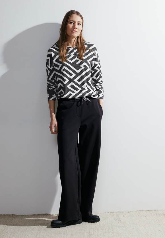 CECIL Hoodie | Online-Shop Melange Black CECIL Langarmshirt Damen 