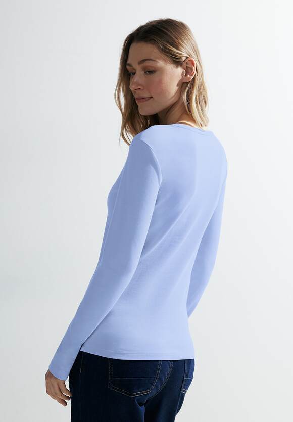 CECIL Basic shirt Tranquil | Pia Online-Shop - lange Style Soft Blue - CECIL met mouw Dames