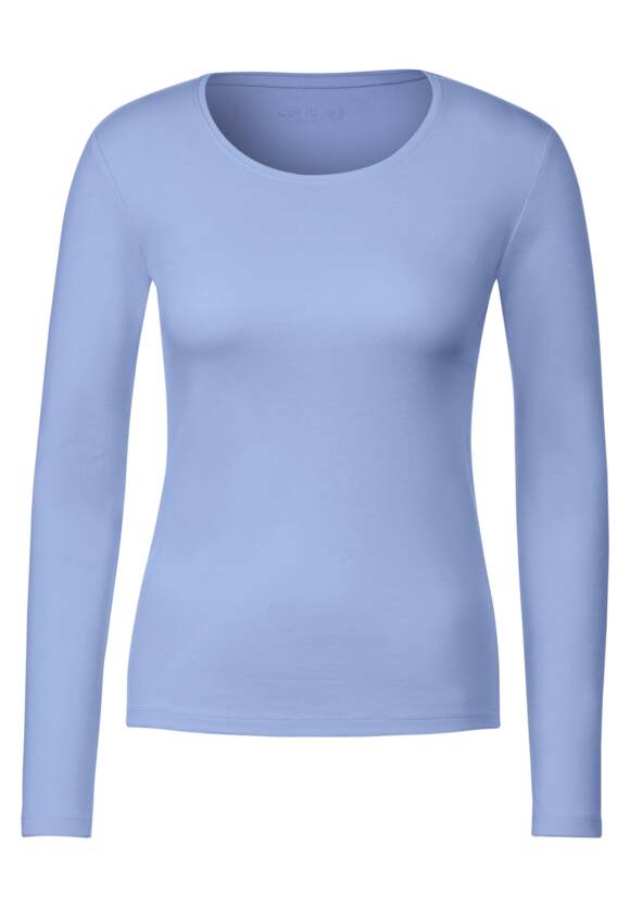 CECIL Soft Online-Shop lange mouw Style CECIL Pia Tranquil | - - Basic Blue Dames met shirt