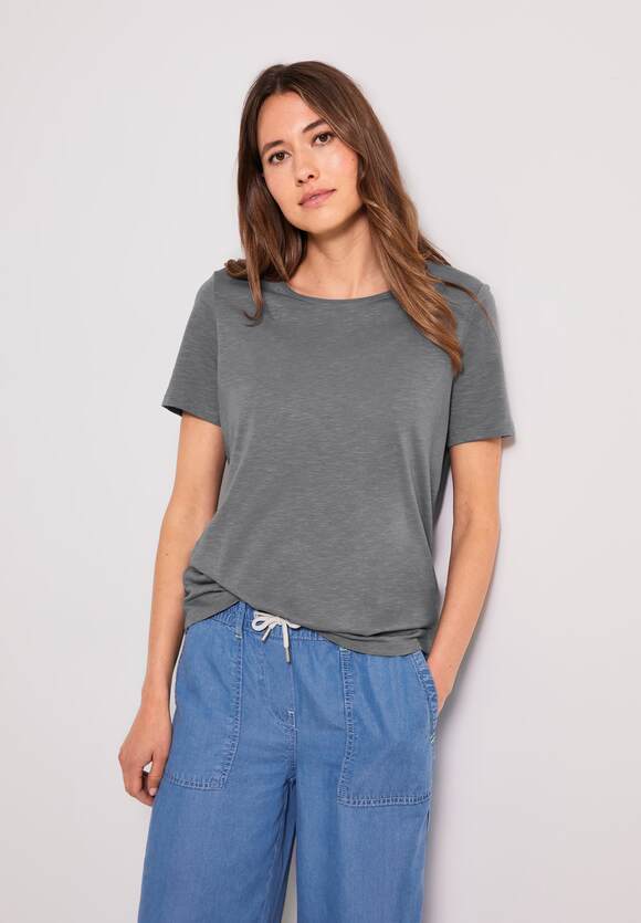 | Unifarbe Style in - Online-Shop Damen Anisa CECIL CECIL Grey - T-Shirt Light Graphite